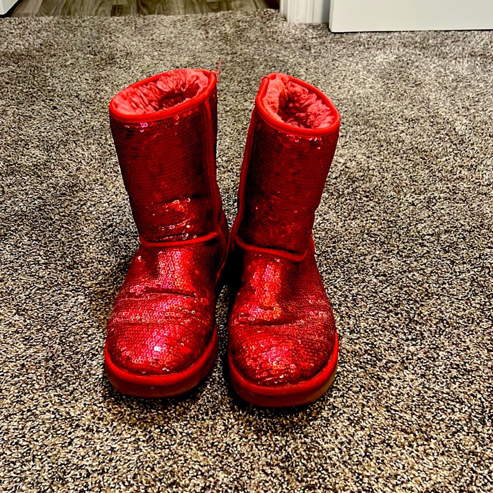 Red sequin sparkle UGG boots